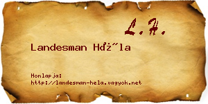 Landesman Héla névjegykártya